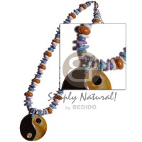 white rose,wood beads,4 5mm coco Pokalet combination with