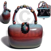 collectible handcarved laminated acacia wood handbag