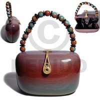 collectible handcarved laminated acacia wood handbag