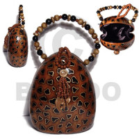 collectible handcarved laminated acacia wood handbag 
