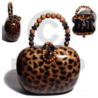 collectible handcarved laminated acacia wood handbag