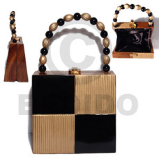 collectible handcarved laminated acacia wood handbag