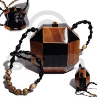 collectible handcarved laminated acacia wood slingbag