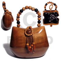 collectible handcarved laminated acacia wood handbag