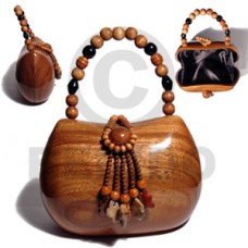 collectible handcarved laminated acacia wood handbag