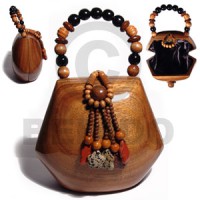 collectible handcarved laminated acacia wood handbag