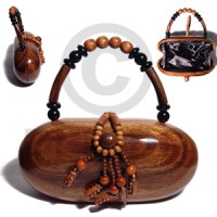 collectible handcarved laminated acacia wood handbag