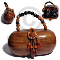 collectible handcarved laminated acacia wood handbag