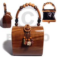 collectible handcarved laminated acacia wood handbag