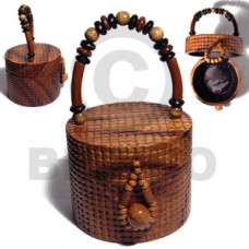 collectible handcarved laminated acacia wood handbag