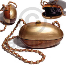 collectible handcarved laminated acacia wood slingbag 