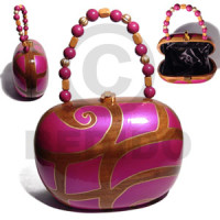 collectible handcarved laminated acacia wood handbag