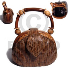 collectible handcarved laminated acacia wood handbagbag