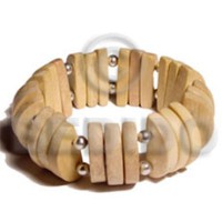 natural wood elastic bangle