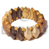 5 wood type diamond elastic bangle 