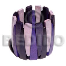 elastic natural wood bangle  purple