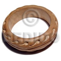 ambabawod round wood bangle with paisley groove
