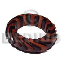 elastic overlapping camagong and bayong wood bangle