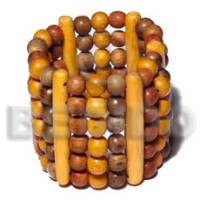 elastic 6 rows 8mm wood beads greywood,nangka,