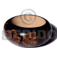 wood bangle with laminated mahogany leaf star