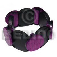 elastic overlapping round wood bangle