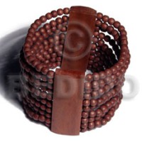 elastic 10 rows 6mm white round wood