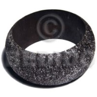 natural wood bangle in black and silver