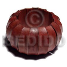 dyed natural white wood elastic bangle