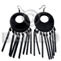 dangling 50mm round natural black wood with