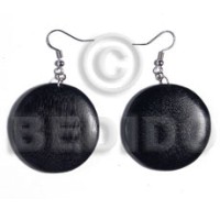 dangling round 32mm natural wood in black