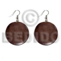 dangling round 32mm natural wood in brown