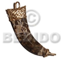 marbled stone fang pendant 100mmx30mm with