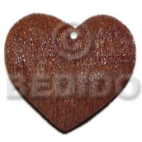 40mmx45mmmm textured brown heart natural wood pendant