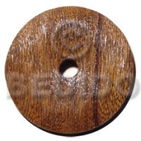 50mm textured brown round robles wood pendant