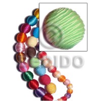 20mm natural white round wood beads wrapped