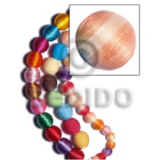 10mm natural white round wood beads wrapped