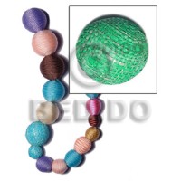 15mm natural white round wood beads wrapped