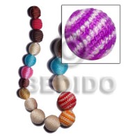 10mm natural white round wood beads wrapped