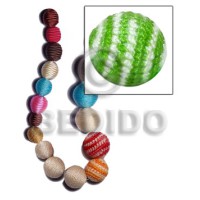 10mm natural white round wood beads wrapped